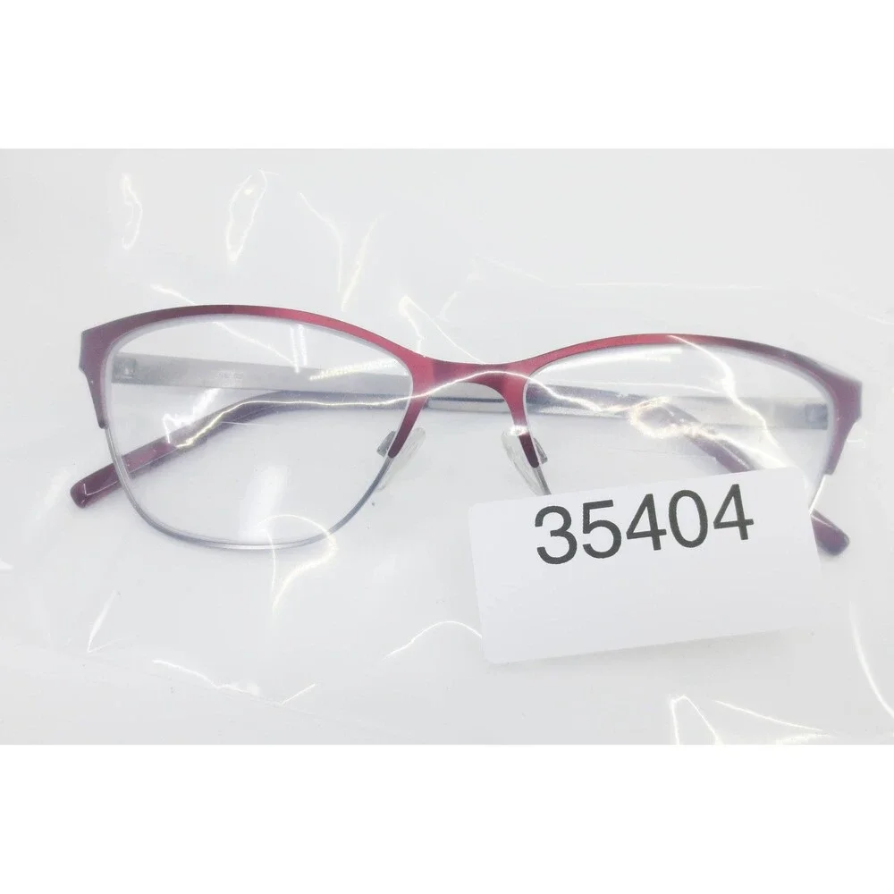 Success SS-384 Eyeglass Frames Burgundy Pewter Metal Cat Eye 56-17-145 Glasses